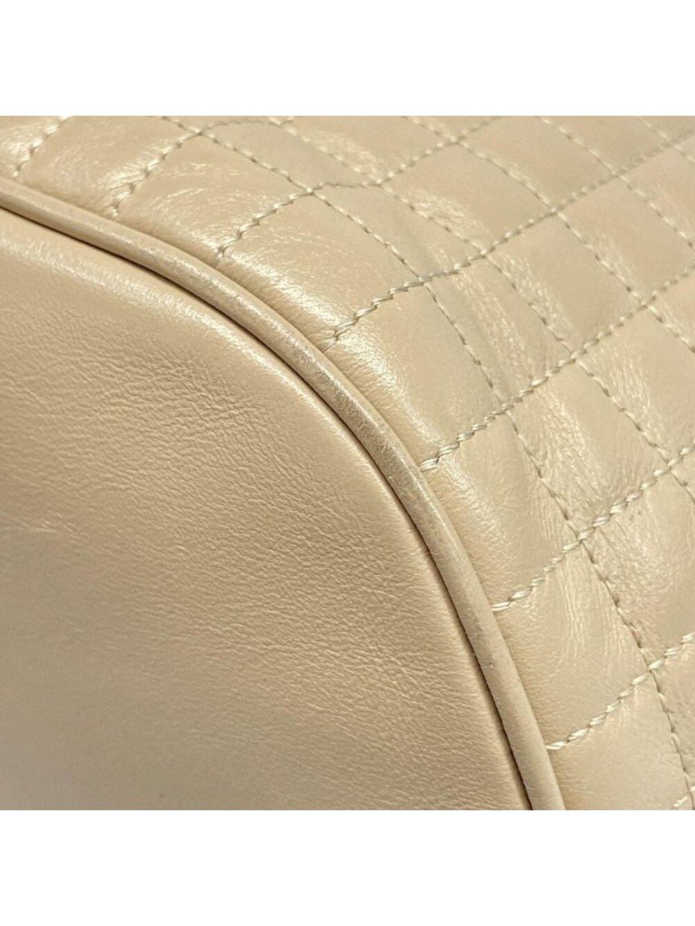 Celine Backpack CC Harm Small Bucket Beige Drawstring Leather - Picture 6 of 15